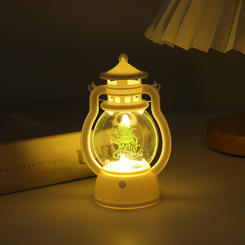 Christmas decoration LED luminous small oil lamp desktop ornament hand-held wind lamp 🇨🇳