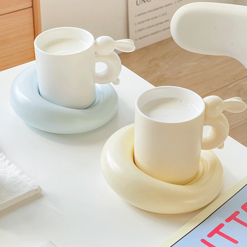 Rabbit Coffee Cup Milk Ceramic Cup And Saucer Set Design Afternoon Tea 🇨🇳