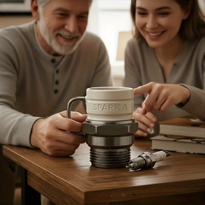 Start Your Engine Spark Plug Mug - The Ultimate Gift for Car Enthusiasts & Mechanics, Unique Collector's Coffee Cup 🇨🇳