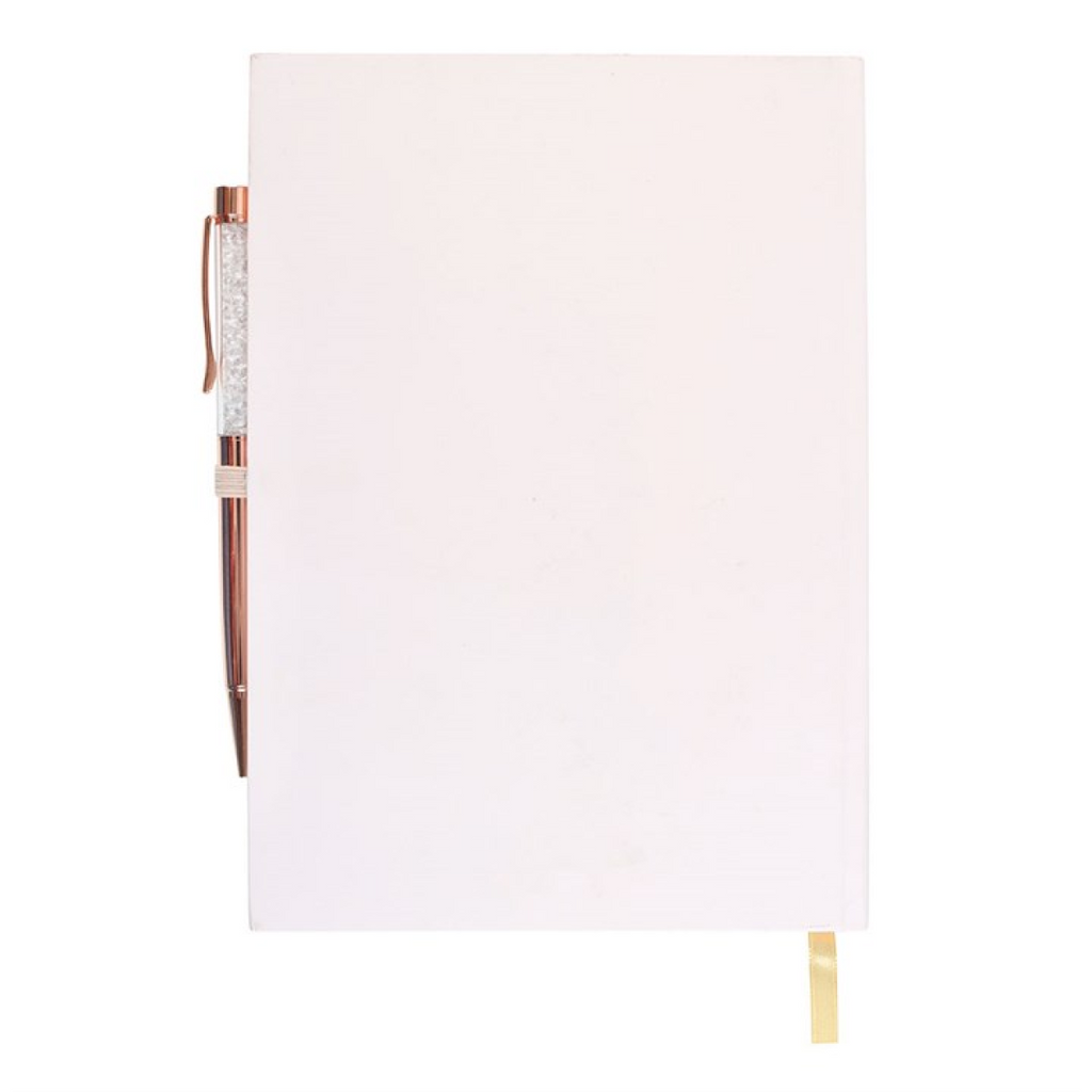 Luna Moth Daily Reflection Journal and Clear Quartz Crystal Pen 🇬🇧