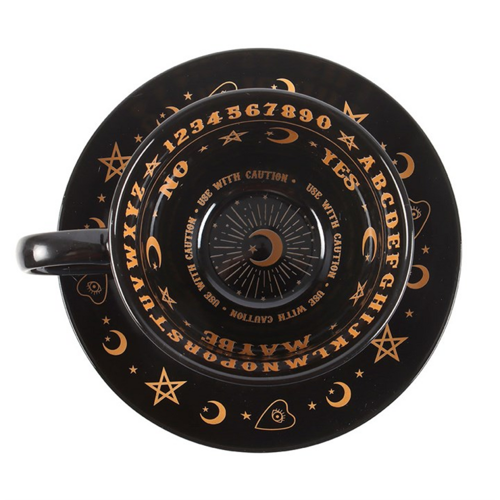 Black Talking Board Teacup and Saucer 🇬🇧