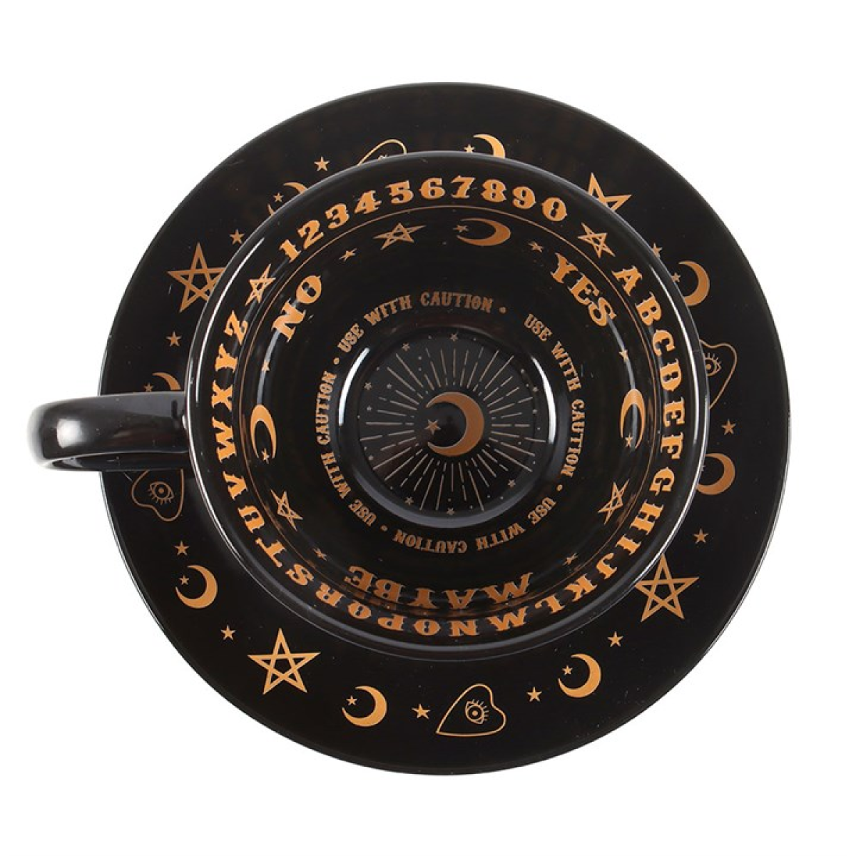 Black Talking Board Teacup and Saucer 🇬🇧