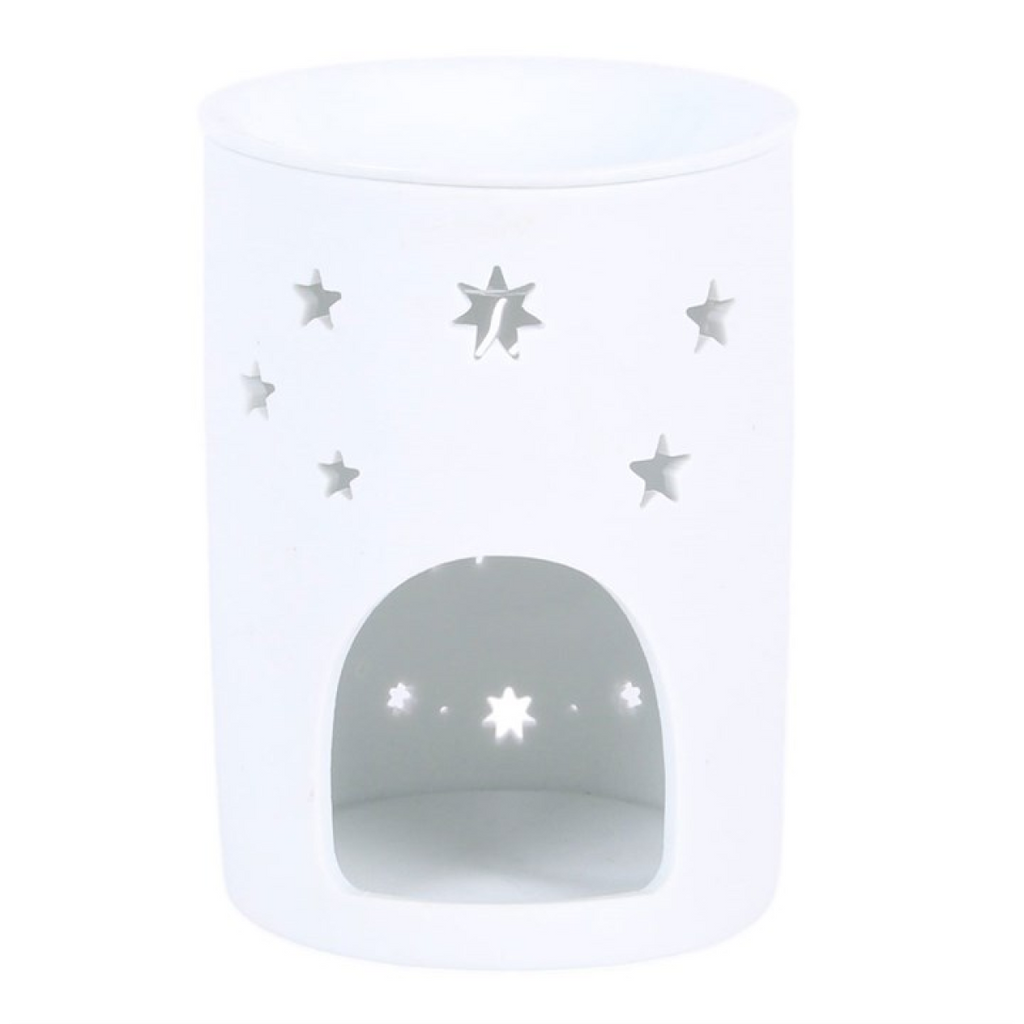 White Sun and Moon Cut Out Oil Burner and Wax Warmer 🇬🇧