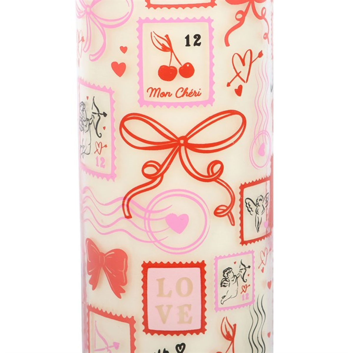 Postage Stamp Print Sparkling Rose Tube Candle 🇬🇧