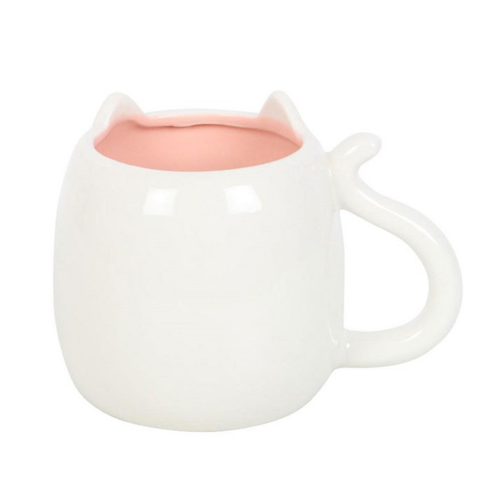 White Cat Shaped Mug 🇬🇧