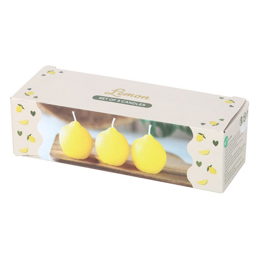Set of 3 Lemon Shaped Candles 🇬🇧