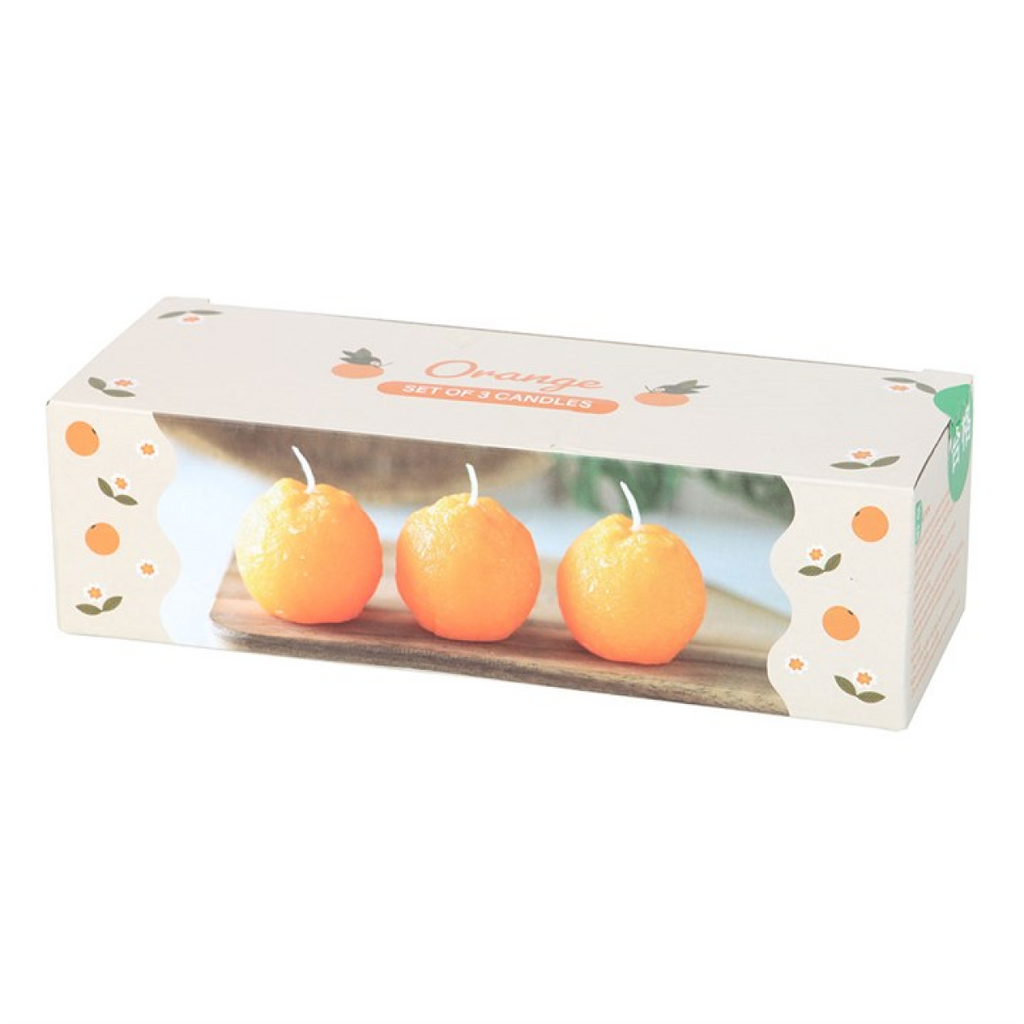 Set of 3 Orange Shaped Candles 🇬🇧