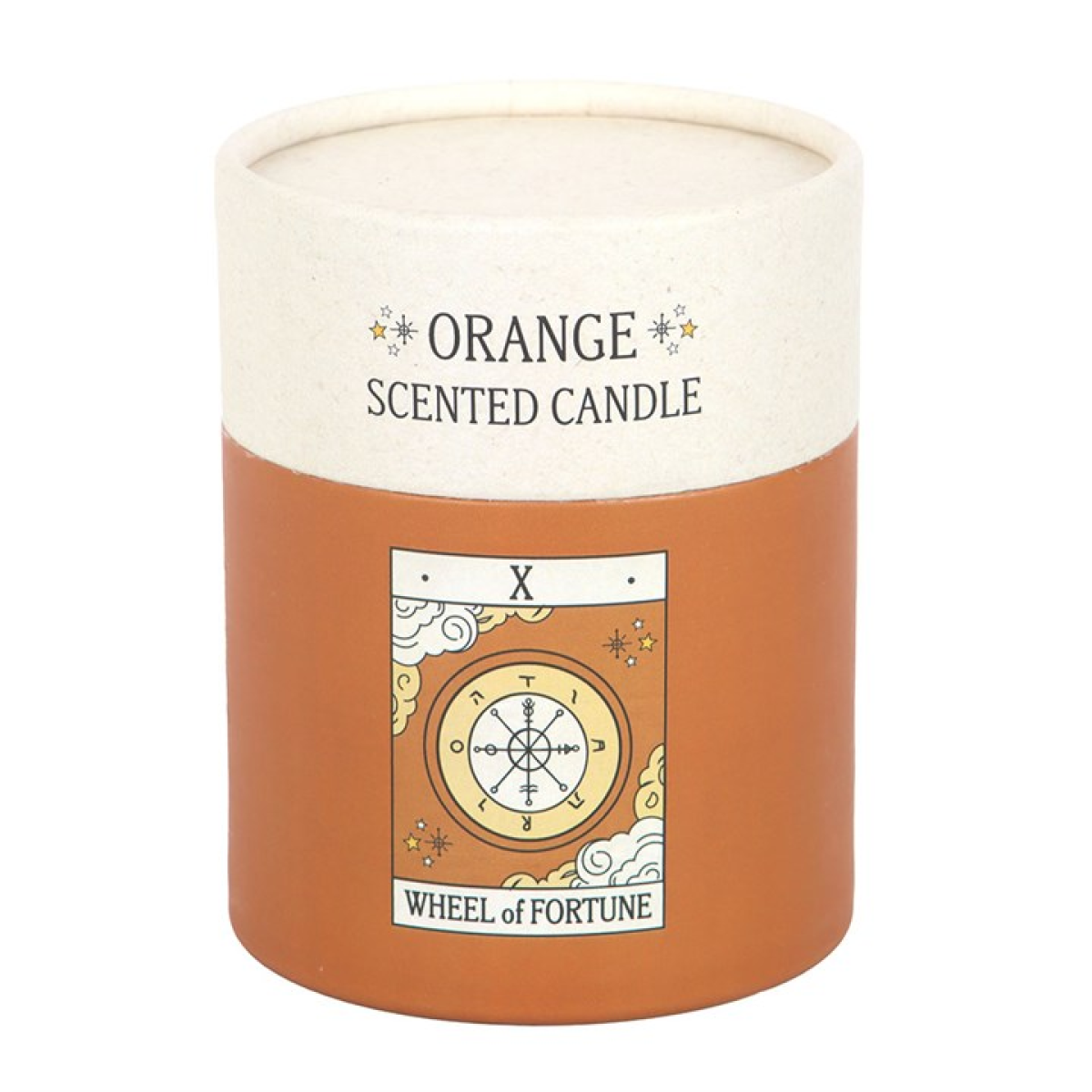 The Wheel of Fortune Vintage Tarot Orange Candle 🇬🇧
