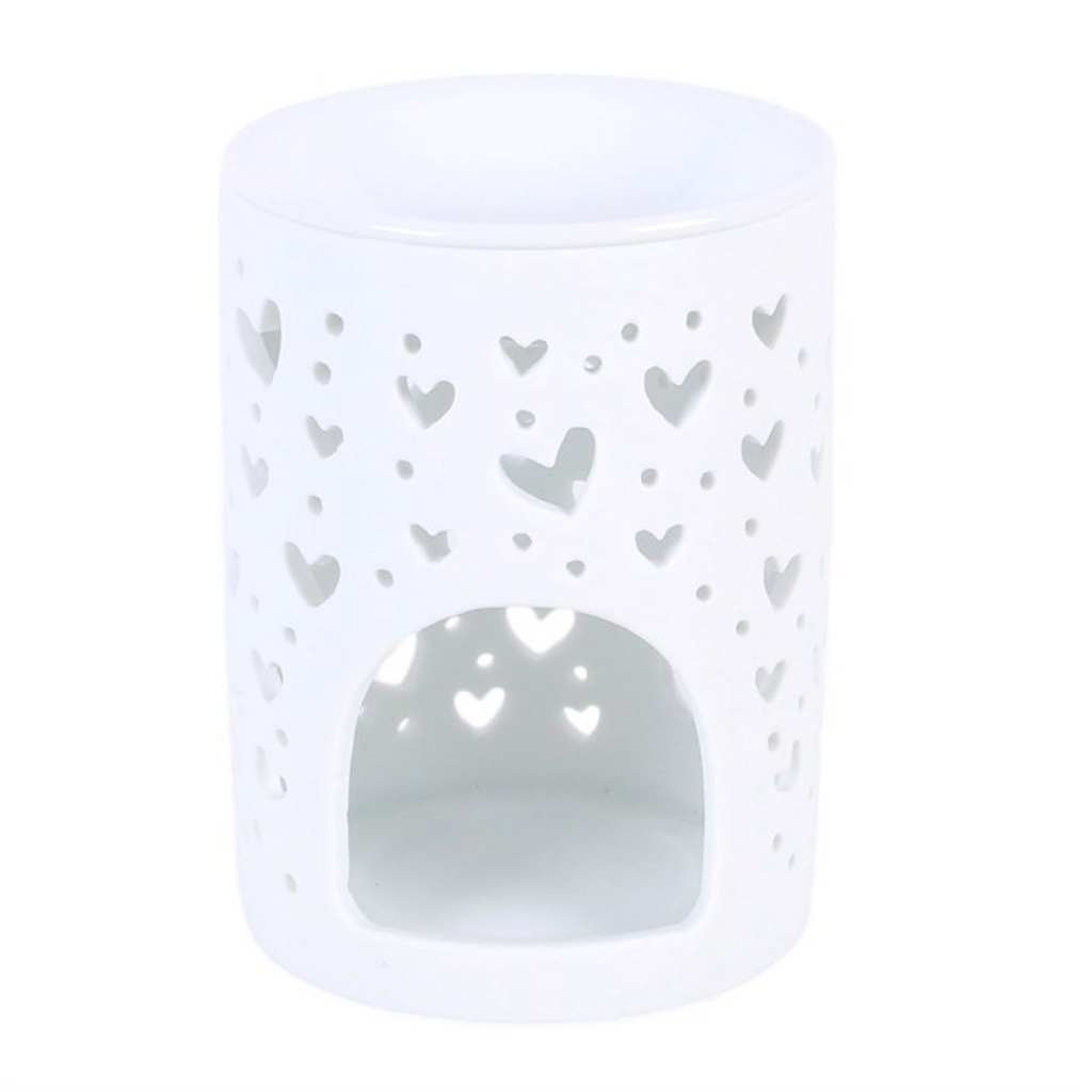 White Heart Cut Out Oil Burner and Wax Warmer 🇬🇧