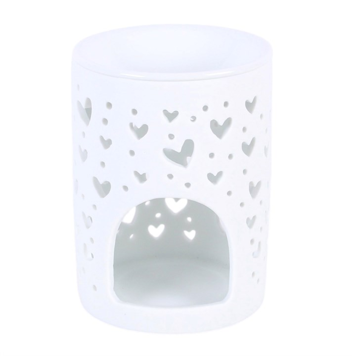 White Heart Cut Out Oil Burner and Wax Warmer 🇬🇧