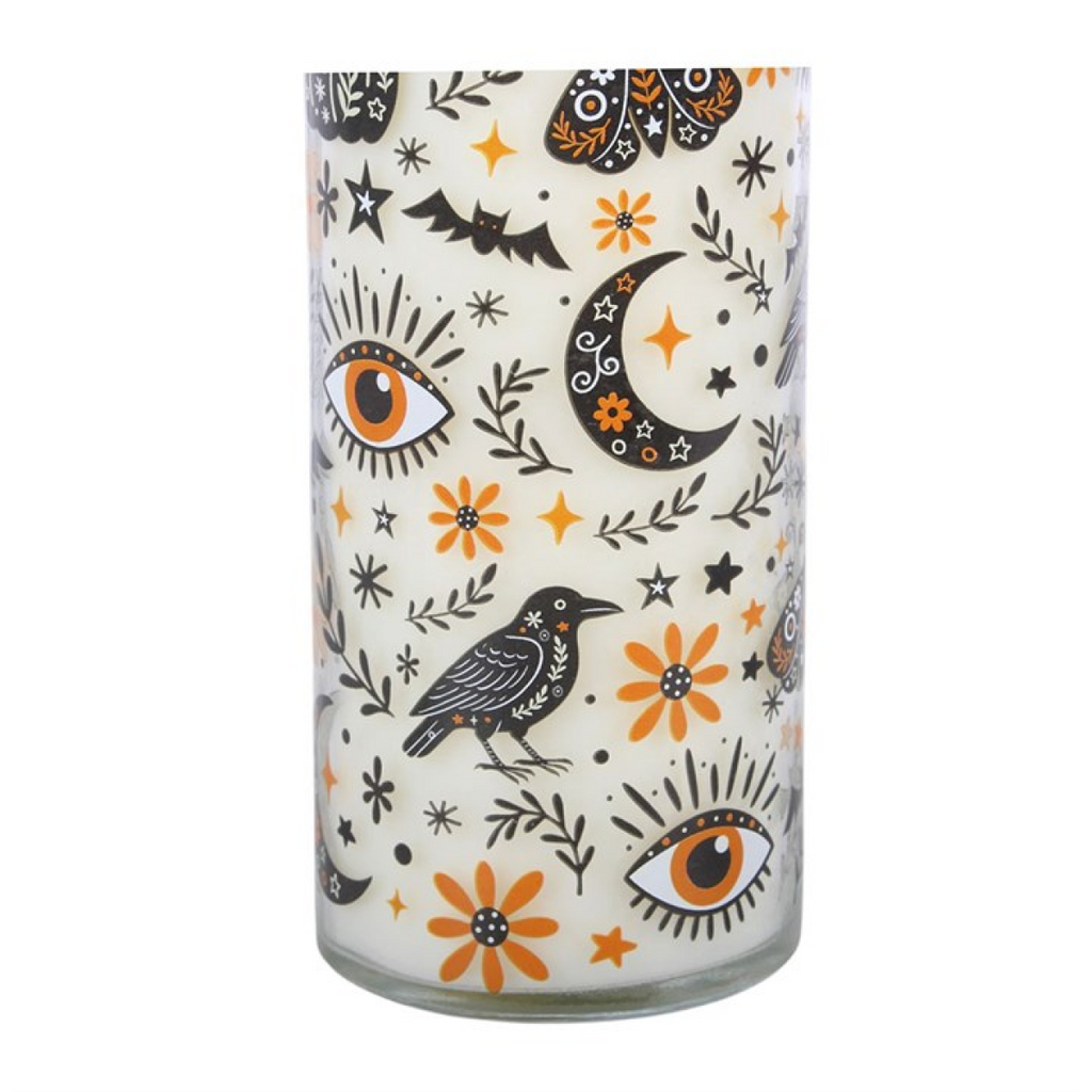 Frightful Folk Print Toasted Pumpkin Scented Tube Candle 🇬🇧