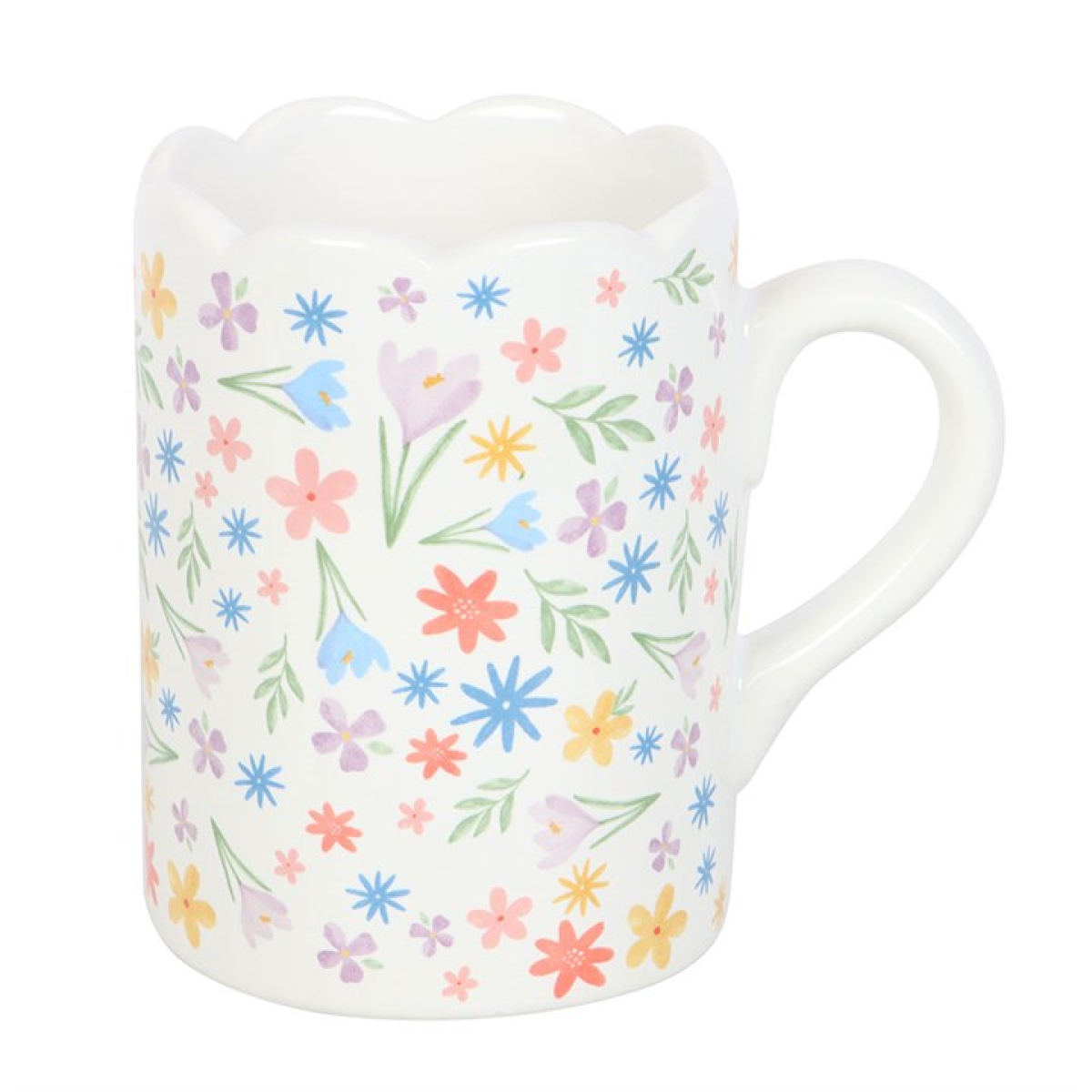 Spring Floral Print Scalloped Mug 🇬🇧