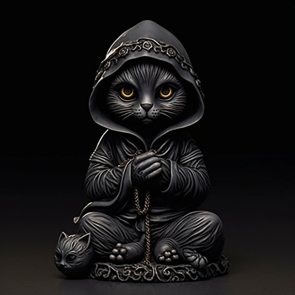 Halloween Black Cat Resin Craft Ornament Home Decoration Desktop Statue 🇨🇳