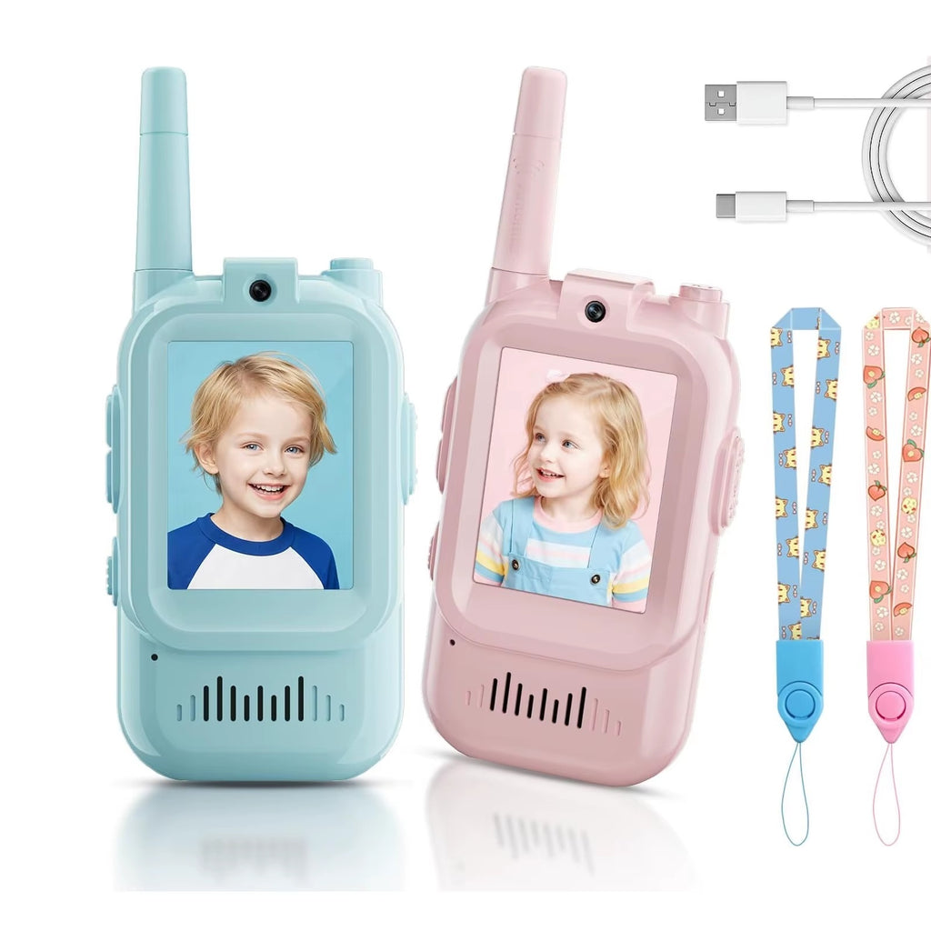 Mini Video Wireless Walkie Talkies For Kids Handheld 2 Pack Rechargeable Intercom Cam Outdoor Family Games Gift For Boys Girls 🇨🇳