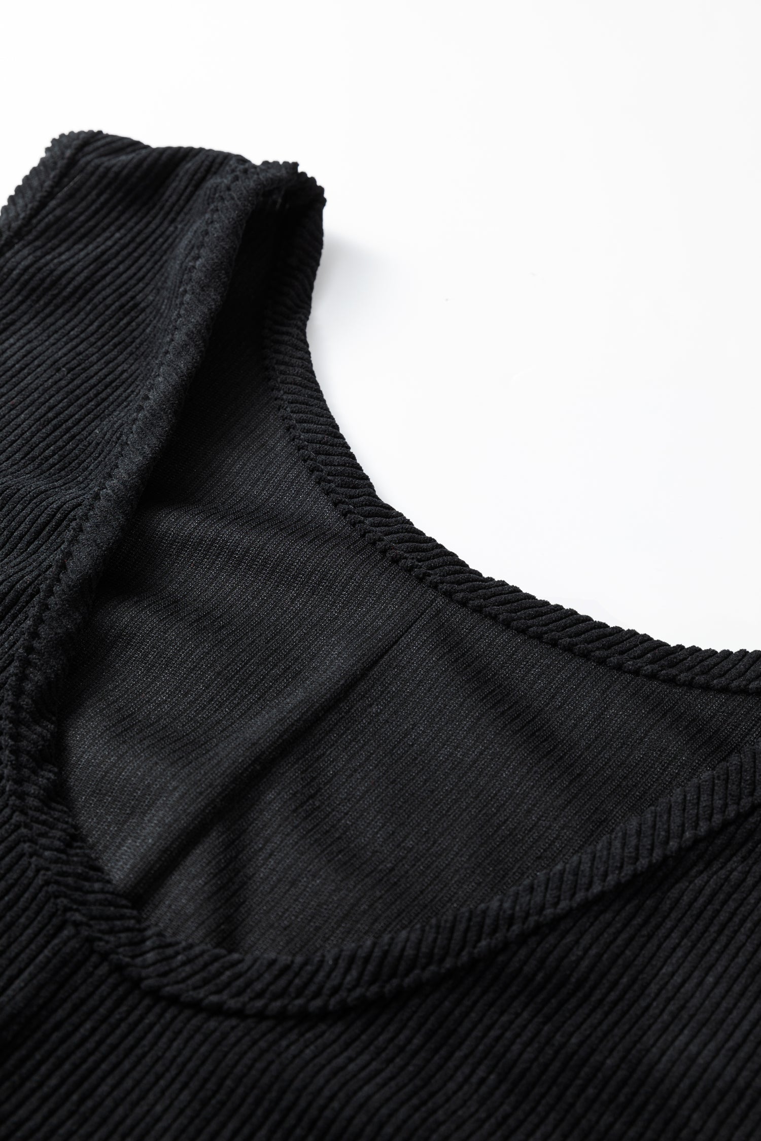 Black Plus Size Corduroy Patch Pocket Sleeveless Mini Dress 🇺🇸