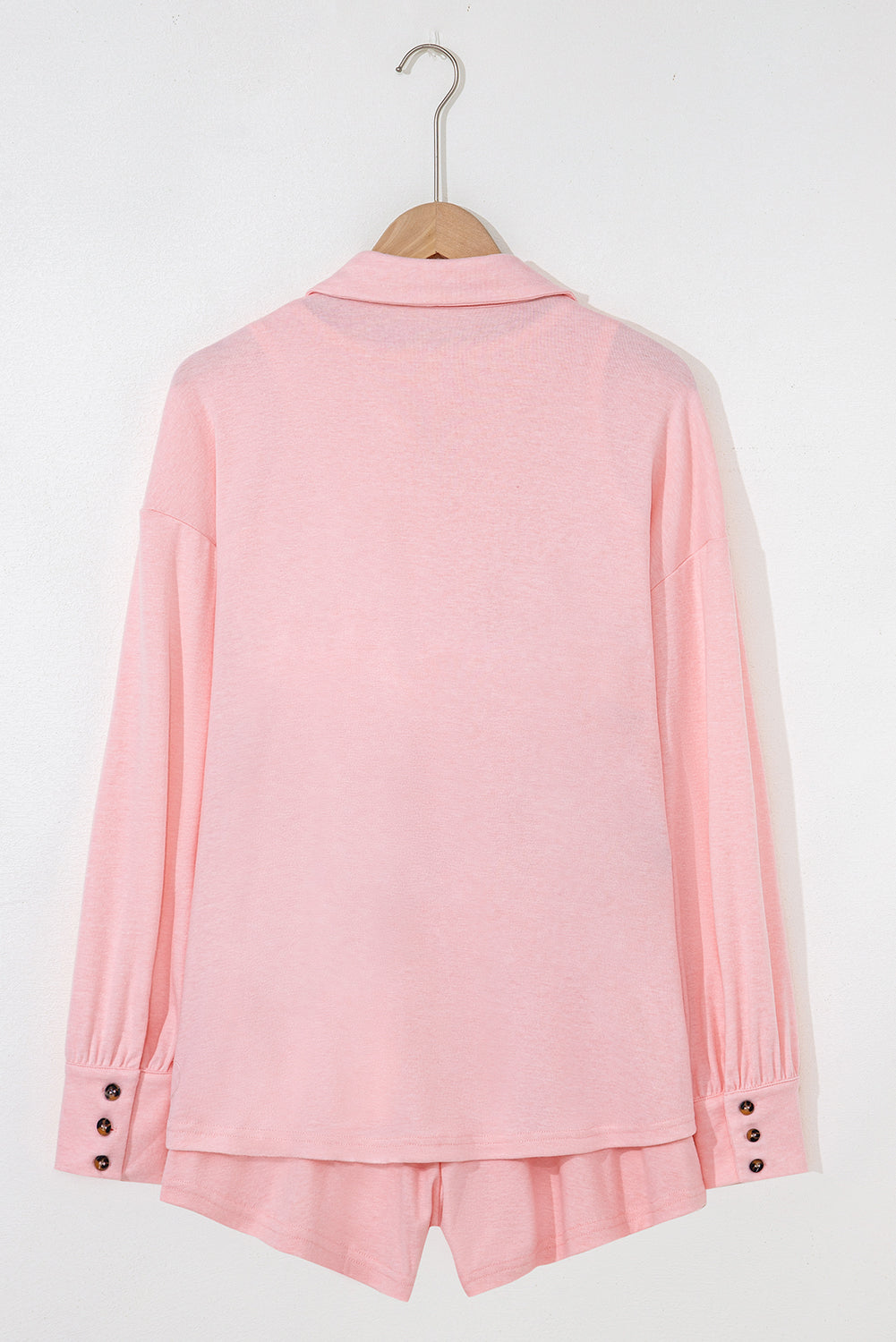Light Pink 3 Pcs Crop Tank Top Shorts with Cardigan Lounge Set 🇨🇳