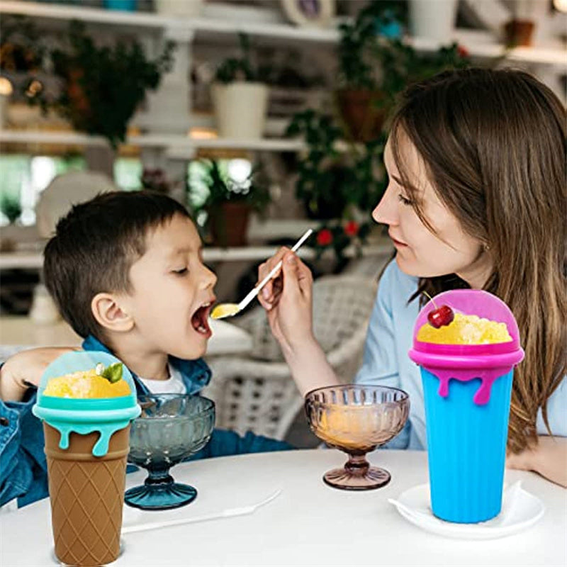 500ml Large Capacity Slushy Cup Summer Squeeze Homemade Juice Water Bottle Quick-Frozen Smoothie Sand Cup Pinch Fast Cooling Magic Ice Cream Slushy Maker Beker Kitchen Gadgets 🇨🇳