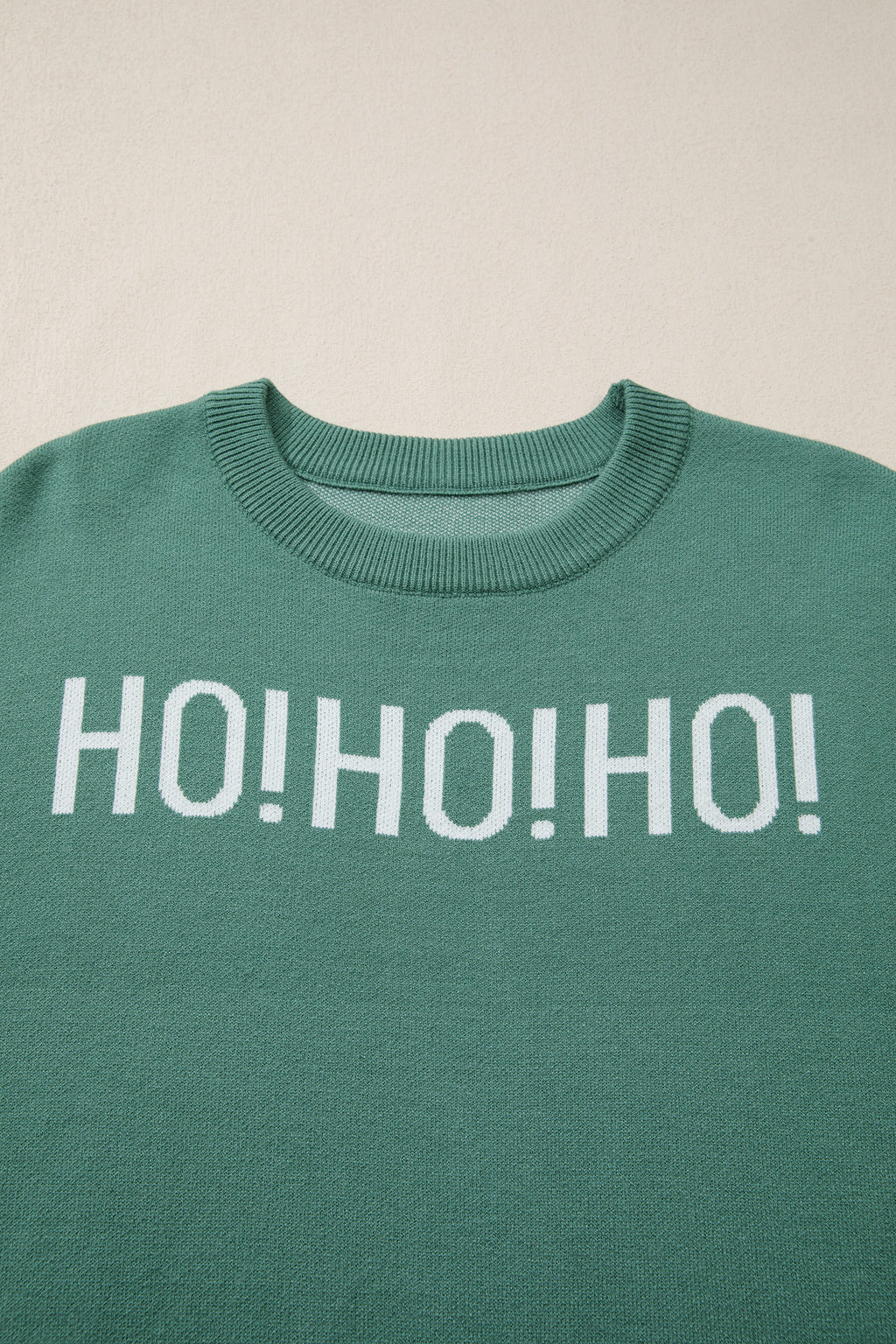 Blackish Green HO HO HO MERRY CHRISTMAS Drop Shoulder Loose Sweater 🇺🇸
