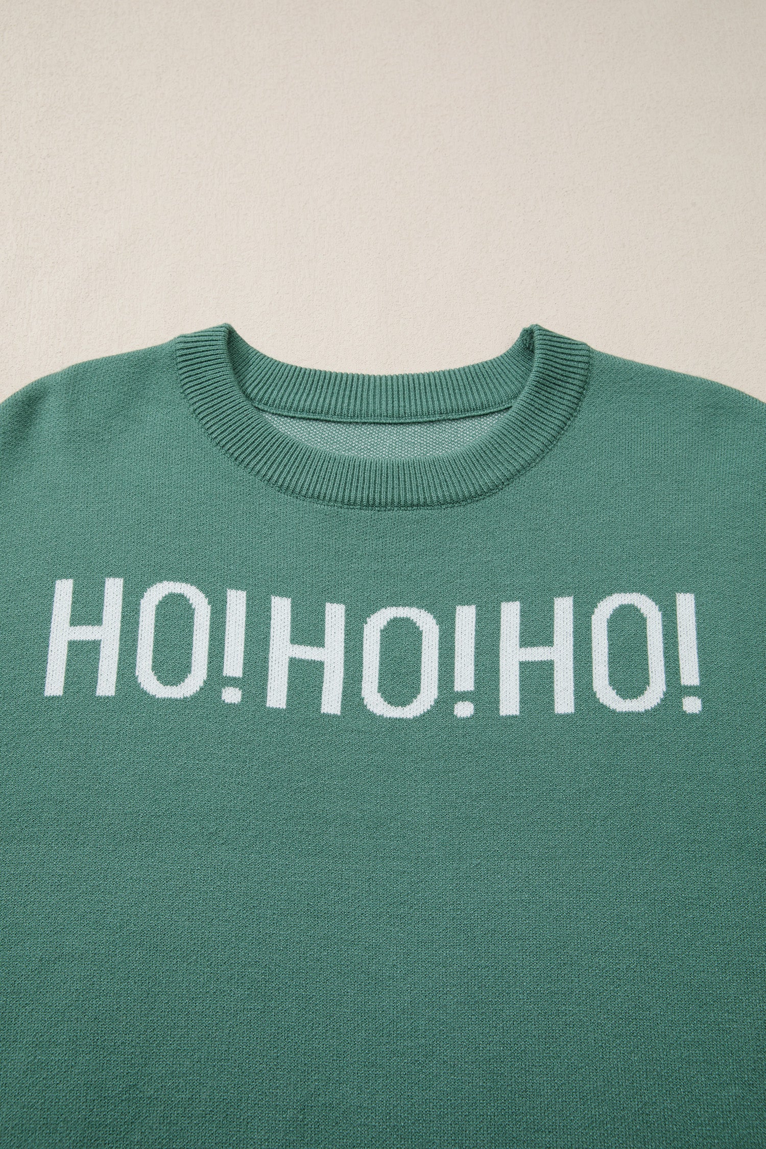 Blackish Green HO HO HO MERRY CHRISTMAS Drop Shoulder Loose Sweater 🇺🇸
