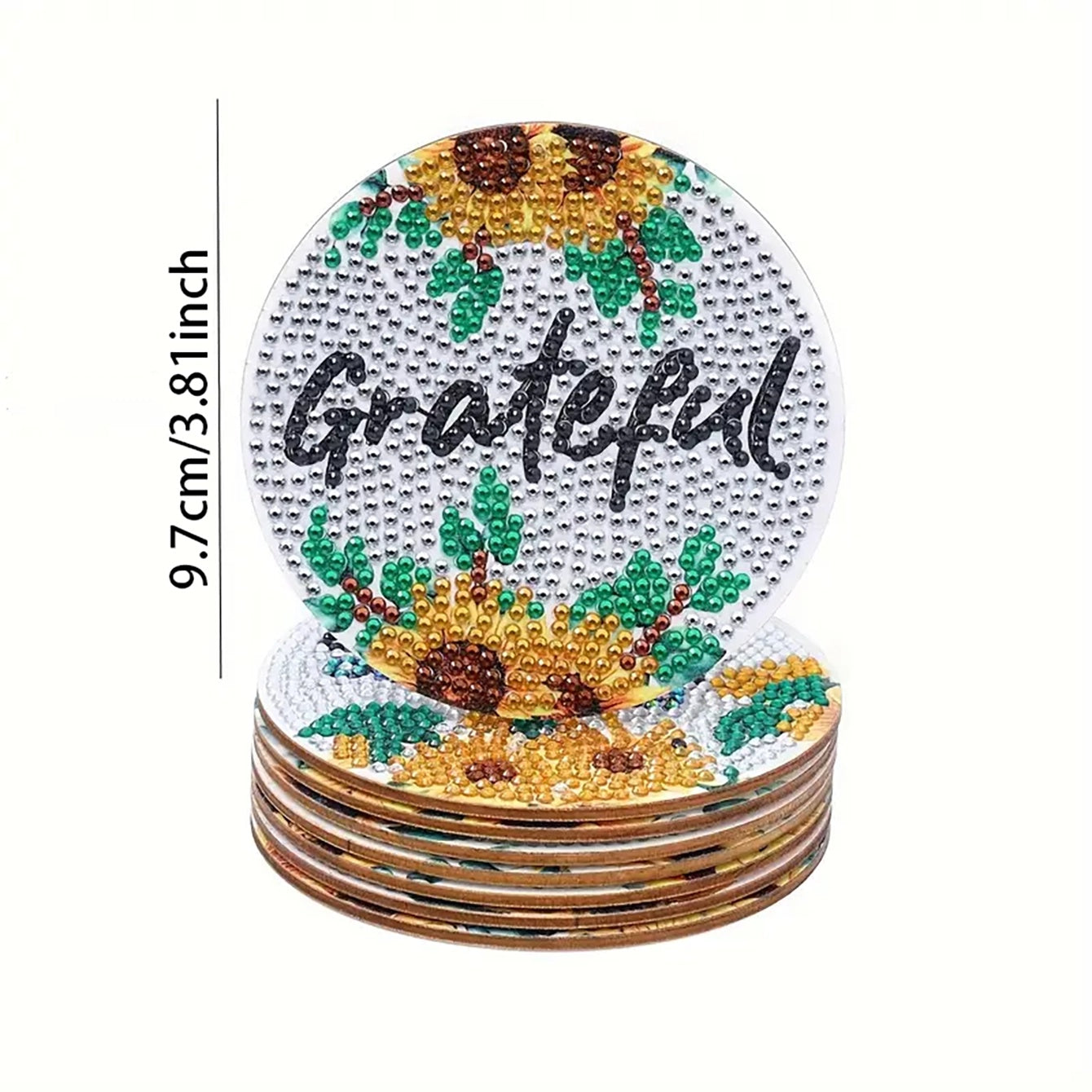 Diamond Art Drawing Coaster With Bracket, DIY Floral Pattern Diamond Art Coaster, Suitable For Adults And Beginners  🇨🇳