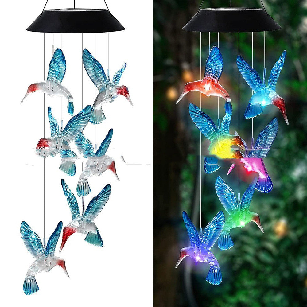 Outdoor Patio Solar Hummingbird Models Garden Decorative Lights 🇨🇳