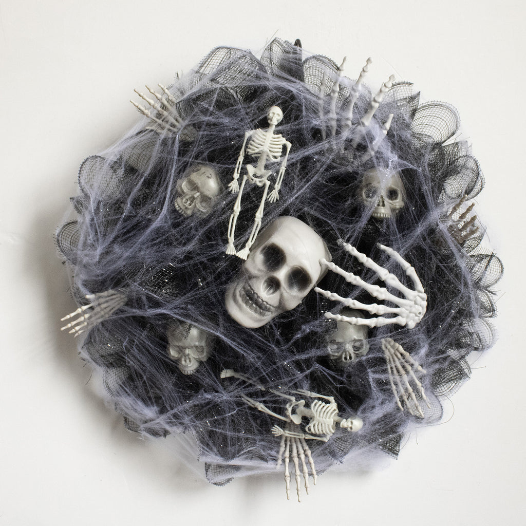 Halloween Black Mesh Skull Garland Party Layout Props 🇨🇳