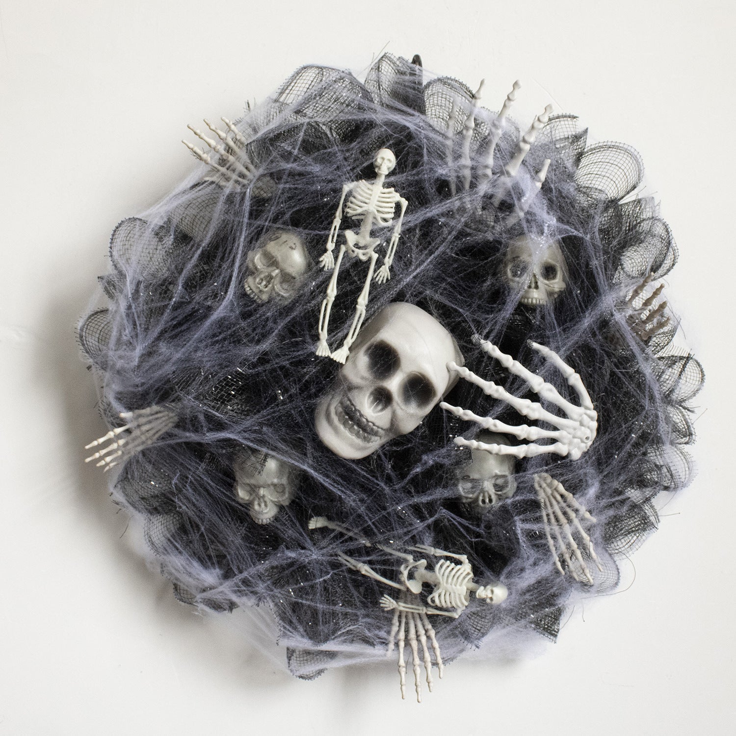 Halloween Black Mesh Skull Garland Party Layout Props 🇨🇳
