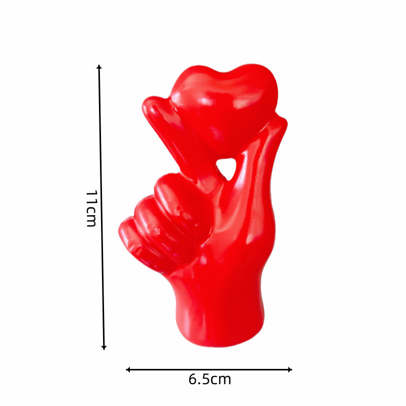 Decorative Resin Crafts Love Gesture Ornaments Home Decor 🇨🇳