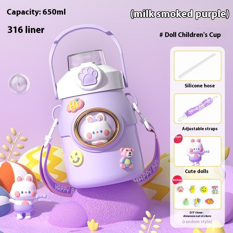 Cartoon Doll 316 Stainless Steel Insulated Straw Cup 🇨🇳