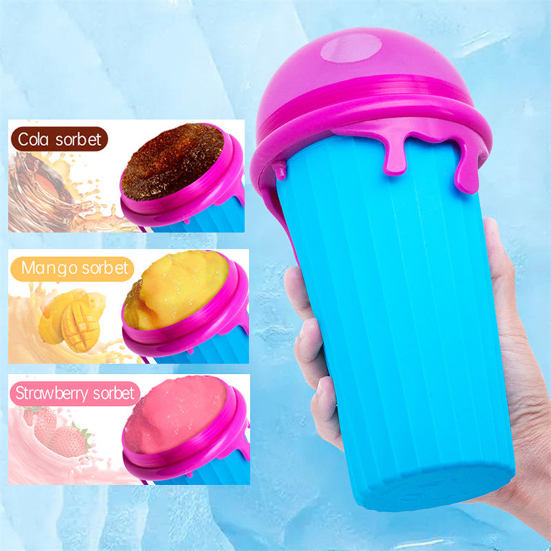 500ml Large Capacity Slushy Cup Summer Squeeze Homemade Juice Water Bottle Quick-Frozen Smoothie Sand Cup Pinch Fast Cooling Magic Ice Cream Slushy Maker Beker Kitchen Gadgets 🇨🇳