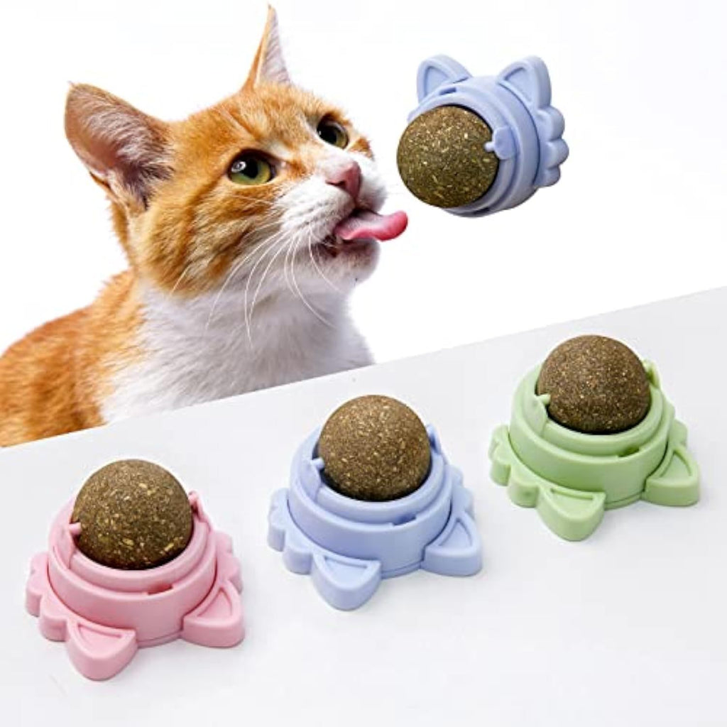 Catnip Balls That Stick On Wall Treats 🇨🇳