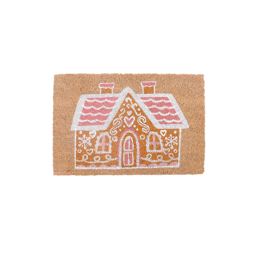 Natural Pink Gingerbread House Doormat 🇬🇧
