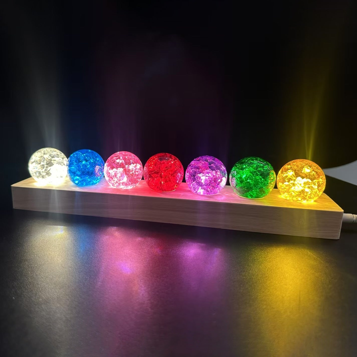 Colorful Crystal Ice Crack Ball Solid Glass Ball Ornament Ornaments