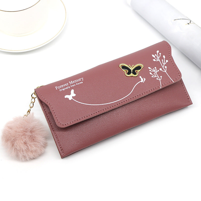 Ladies' Long Wallet With Butterfly Flowers And Simple Loose Change 🇨🇳