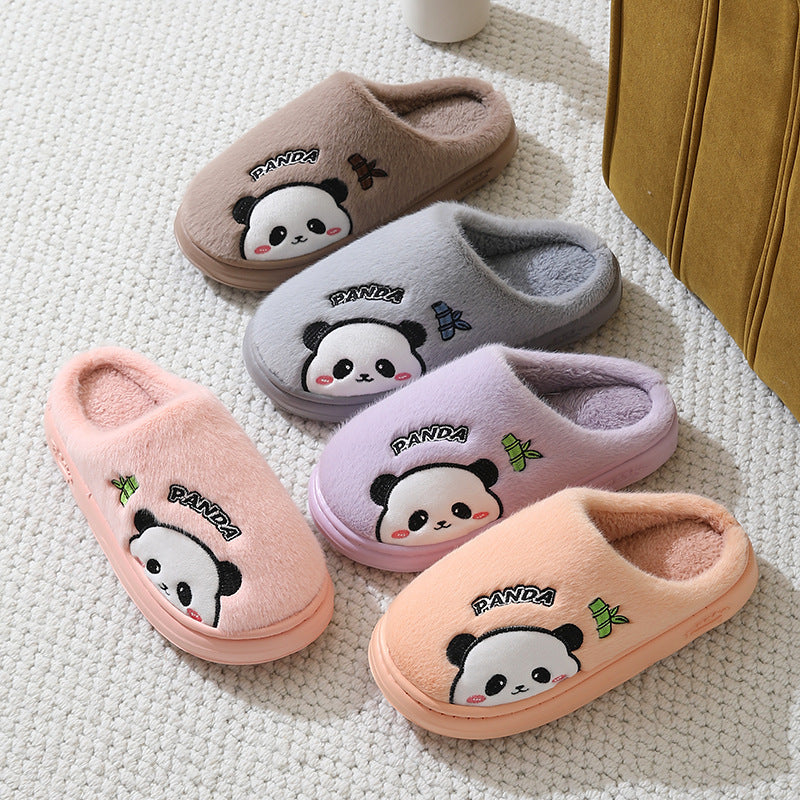 Cute Cartoon Panda Slippers Home Winter Warm Thick-soled Floor Bedroom Slipper House Shoes 🇬🇧