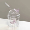 Vertical Straw Butterfly Cup With Straw Borosilicate Glass 🇨🇳
