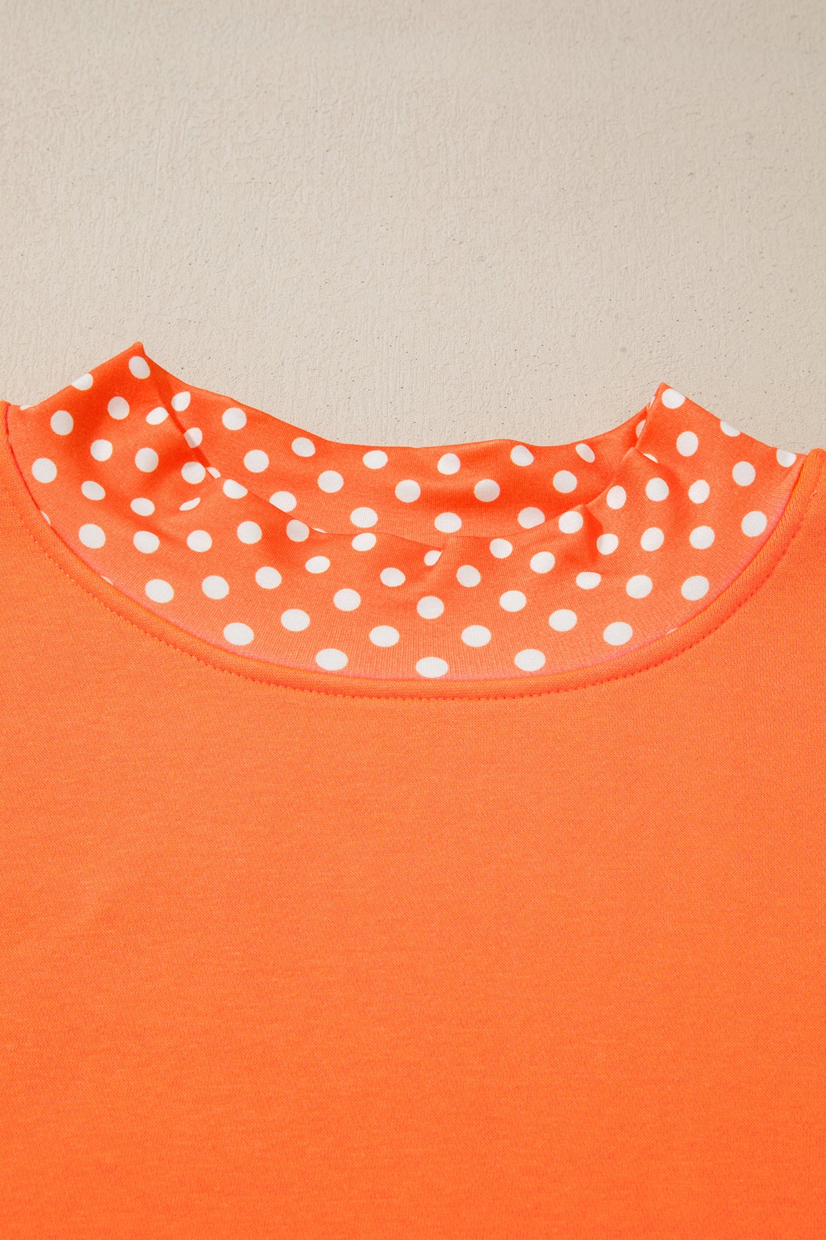 Red Polka Dot Patchwork Round Neck Plus Size Sweatshirt 🇺🇸
