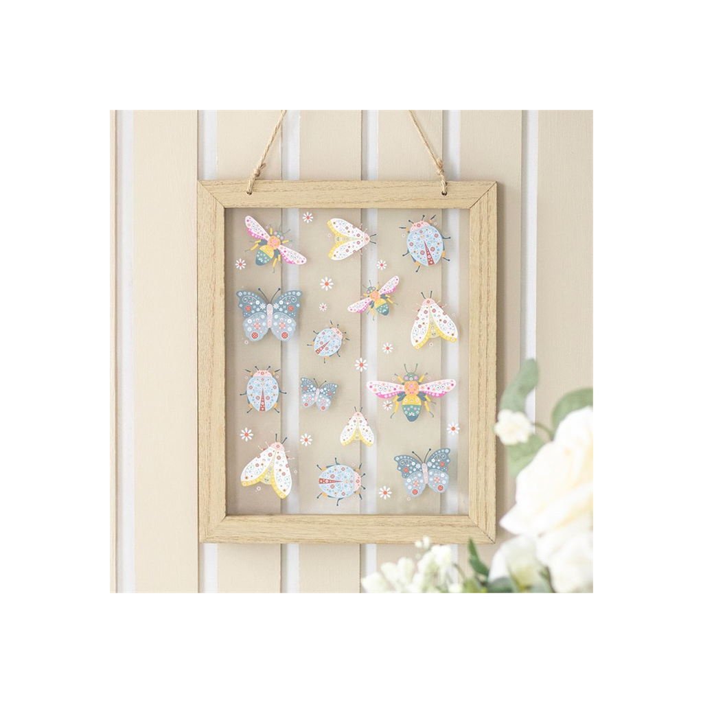 Floral Bug Print Glass Wall Hanging 🇬🇧