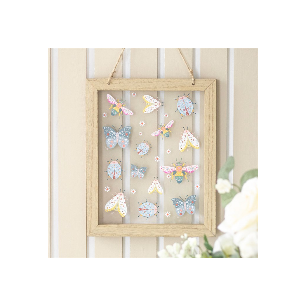 Floral Bug Print Glass Wall Hanging 🇬🇧