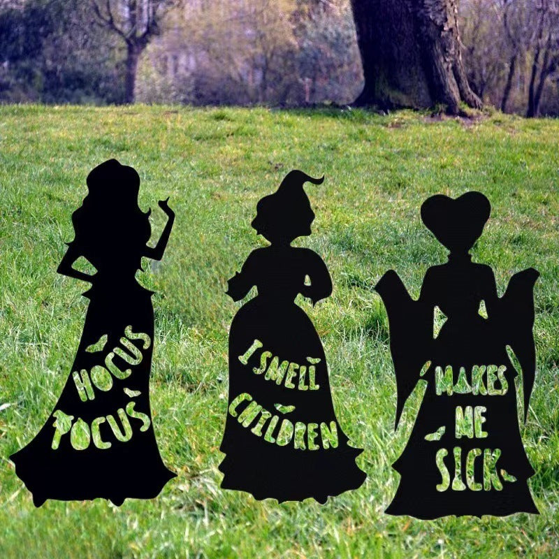 Halloween Witch Inserts Garden Metal Holiday Decorations Ornaments 🇨🇳