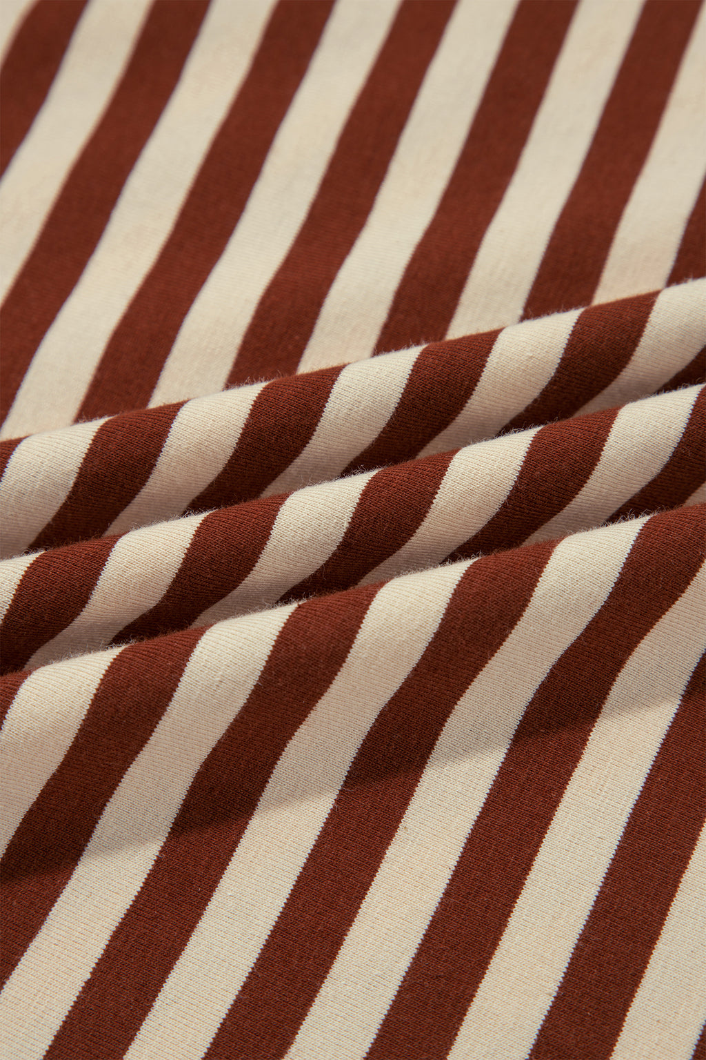 Brown Stripe Striped Colorblock Cuffs Round Neck Long Sleeve Shift Dress 🇺🇸