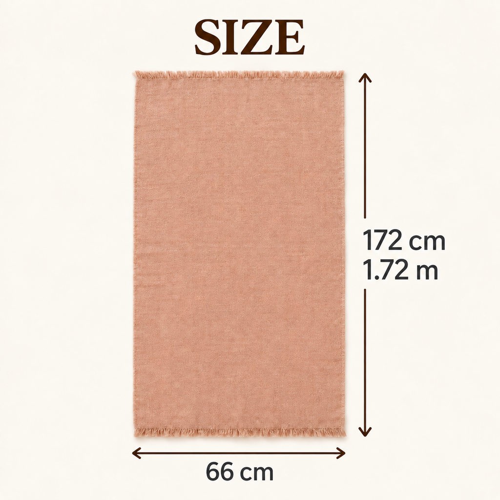 Warm Peach Nude Cotton Scarf – Soft, Comfortable Everyday Essential 🇬🇧