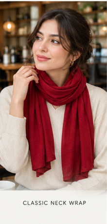 Women Soft Jersey Scarf Stretchy Hijab Wrap Headscarf Deep Red Burgundy Shawl 🇬🇧