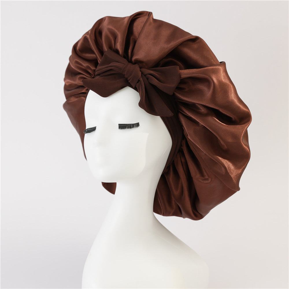 New Silk Bonnet For Sleeping Women Satin Bonnet Hair Bonnet Night Sleep Cap Scarf Wrap For Curly Hair With Tie Band For Curly Hair 🇨🇳
