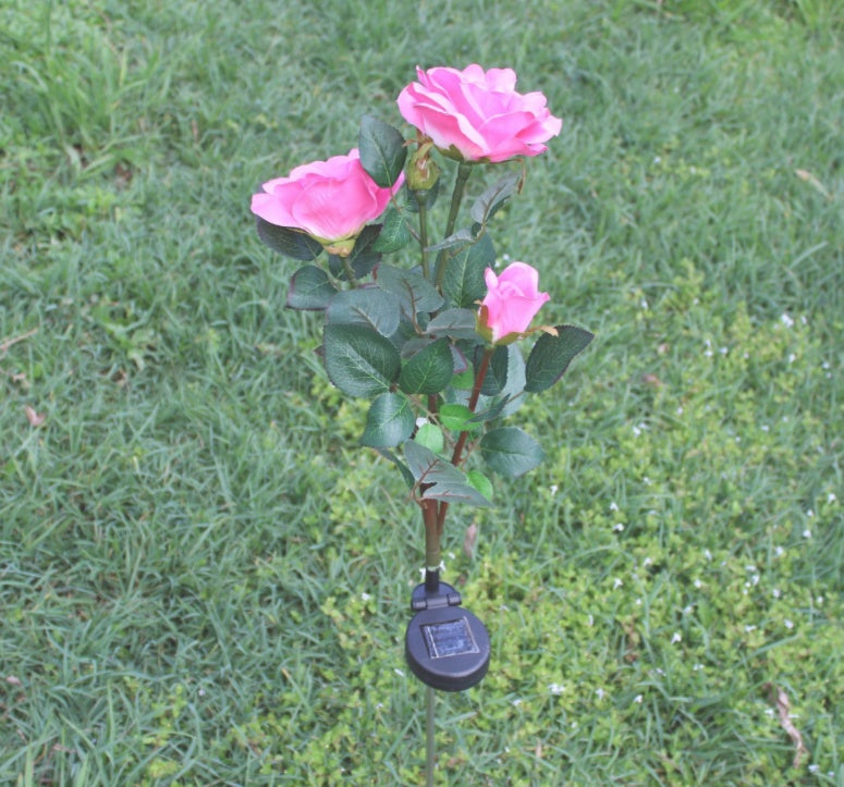 Solar rose lamp 3LED plug in the sun nen light garden garden light lawn light 🇨🇳
