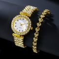 Fashion Jewelry 2pcs Luxury Fashion Women Watch Set Silver Strap Ladies Quartz Wristwatch Alloy Bracelet For Ladies Jewelry Set Clock Gift 🇨🇳