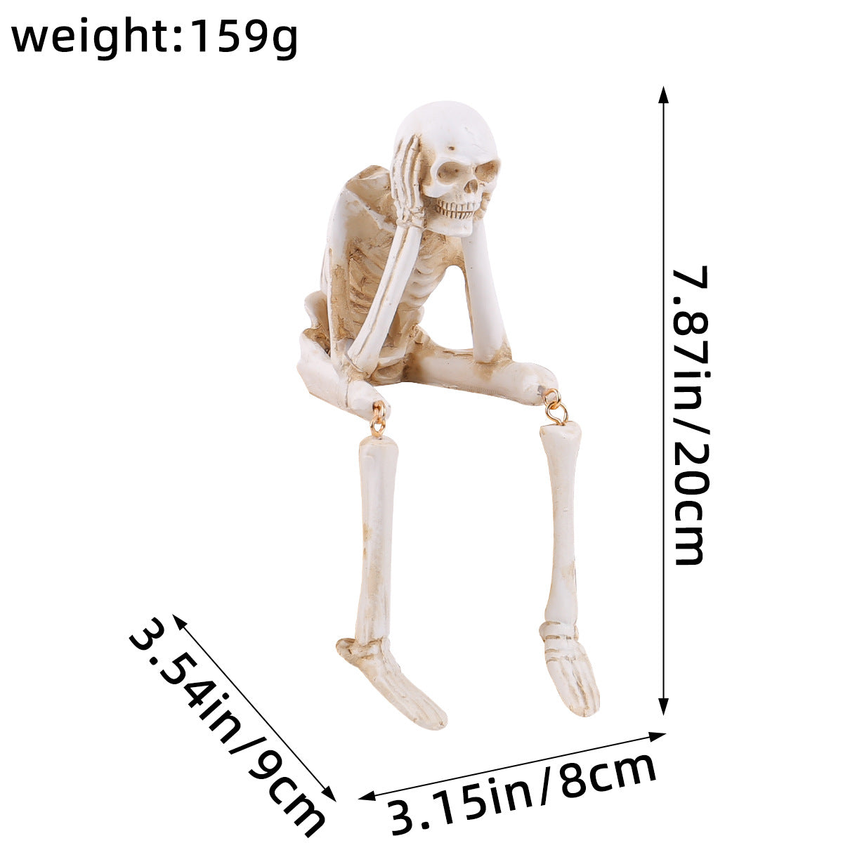 Halloween Skeleton Resin Ornaments, Ghost Festival Atmosphere, No Listening, No Watching, No Speaking Skeleton Skeleton Craft Decorations 🇨🇳