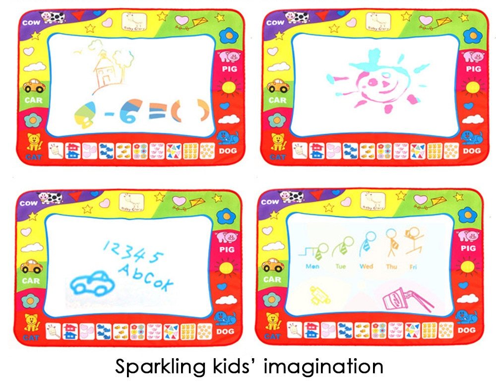 80 x 60cm Baby Kids Add Water with Magic Pen Doodle Painting Picture Water Drawing Play Mat in Drawing Toys Board Gift Christmas 🇨🇳