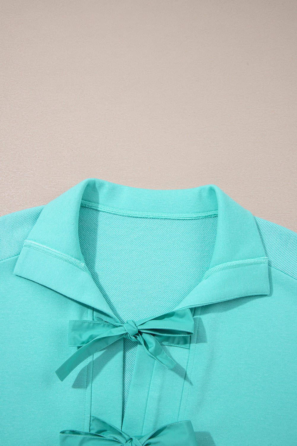 Moonlight Jade Bow Front Bracelet Sleeve Collared Side Pocket Shift Mini Dress 🇺🇸
