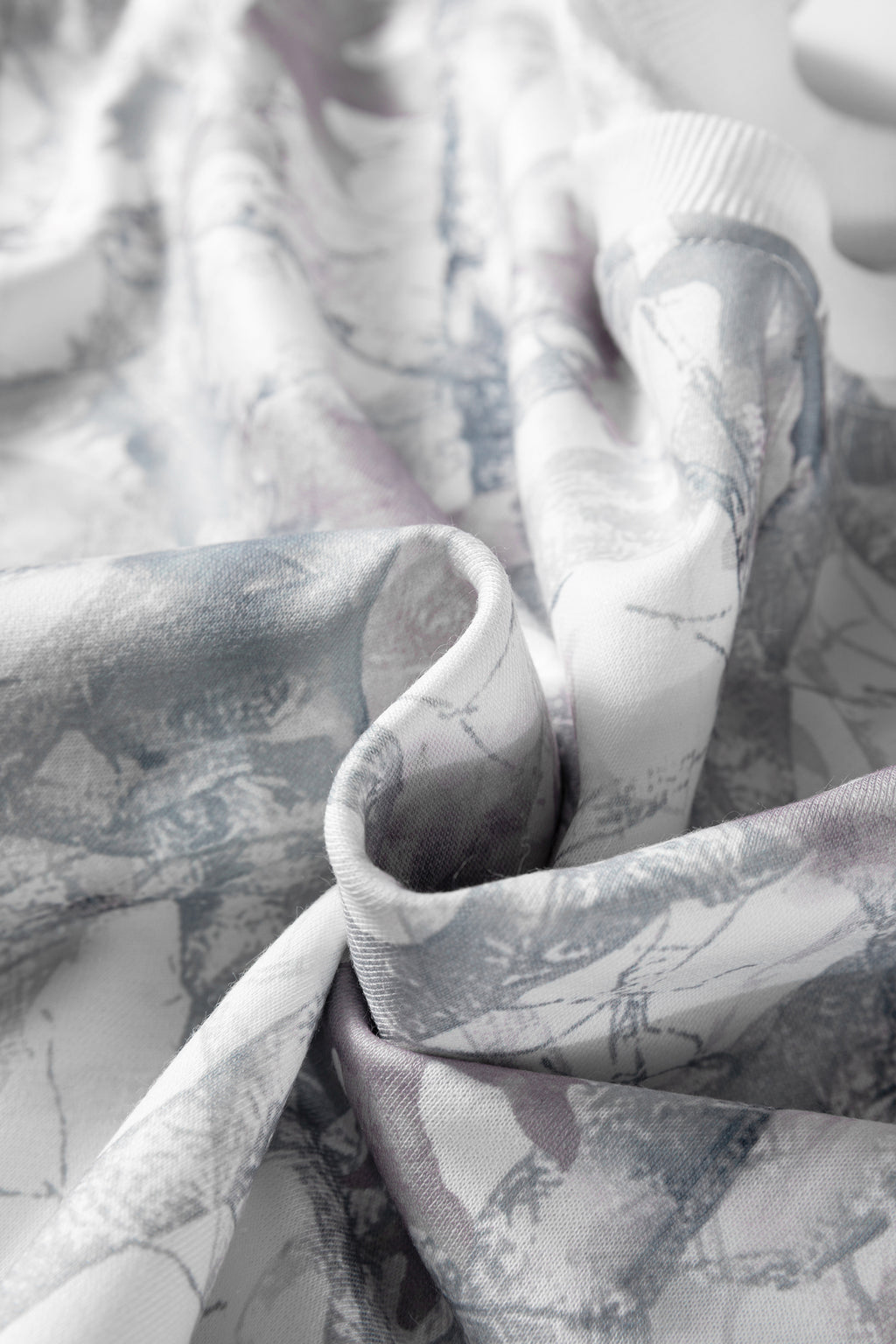 Light Grey Abstract Woodland Camo Print Baggy Pullover Drawstring Shorts Set 🇺🇸